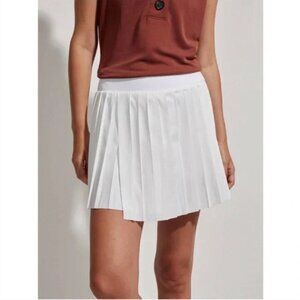 NEW Varley Kalmia White Pleated Tennis Skirt Skort